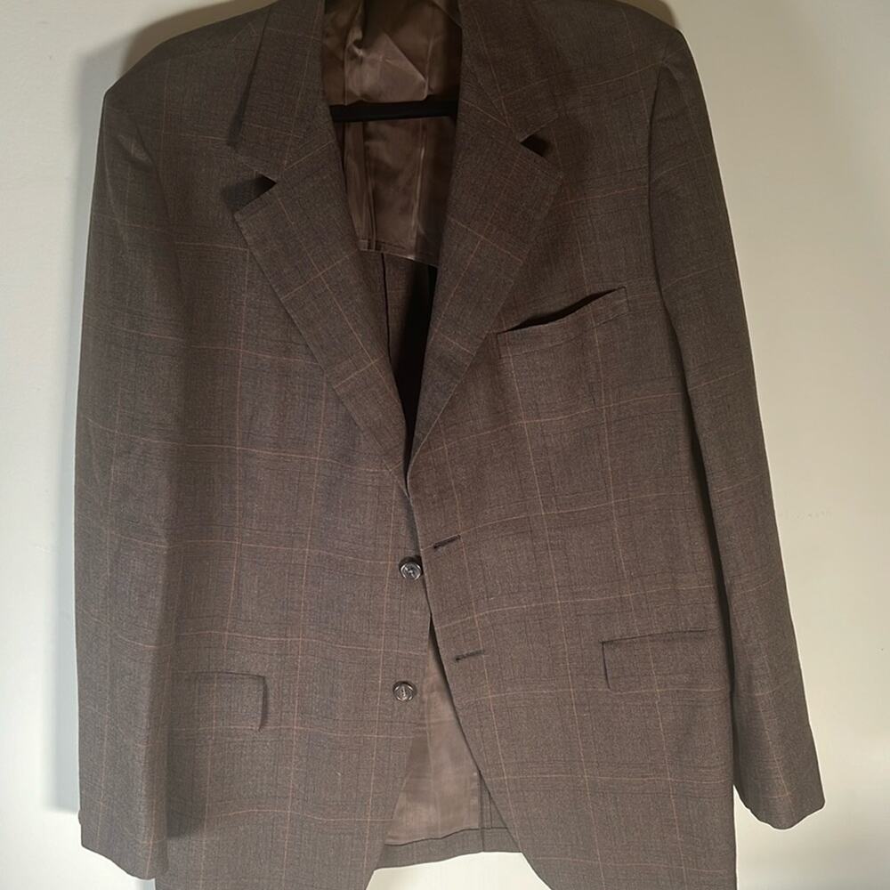 Oxford Clothes 42Long Brown checkered sports coat